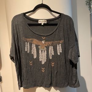 Wildfox Eagle oversized t-shirt top
